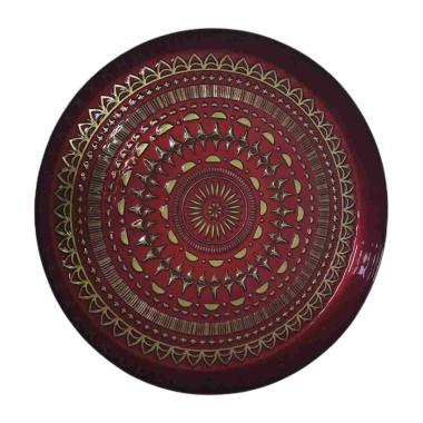 Centrotavola Piatto Vetro hilton Rosso/Oro cm.35 |Fade