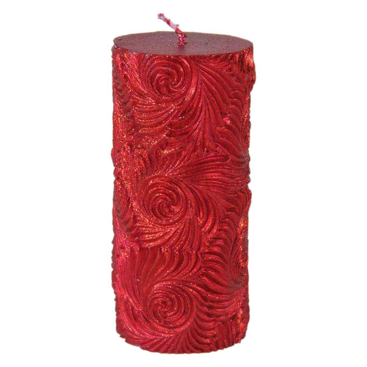 Candela Natale Conica Rossa con Glitter cm.7xh15 |M2 Store