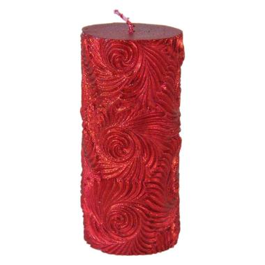 Candela Natale Conica Rossa con Glitter cm.7xh15 |M2 Store