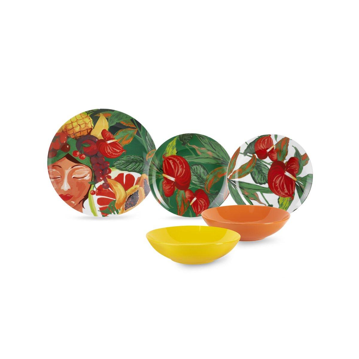 Piatti Servizio Tavola Set pz.18 Porcellana Fade Maracuja | Fade