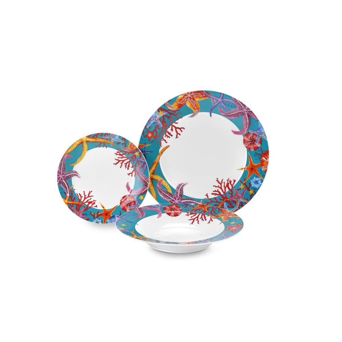 Piatti Servizio Tavola Set pz.18 Porcellana Fade Calajunco | Fade