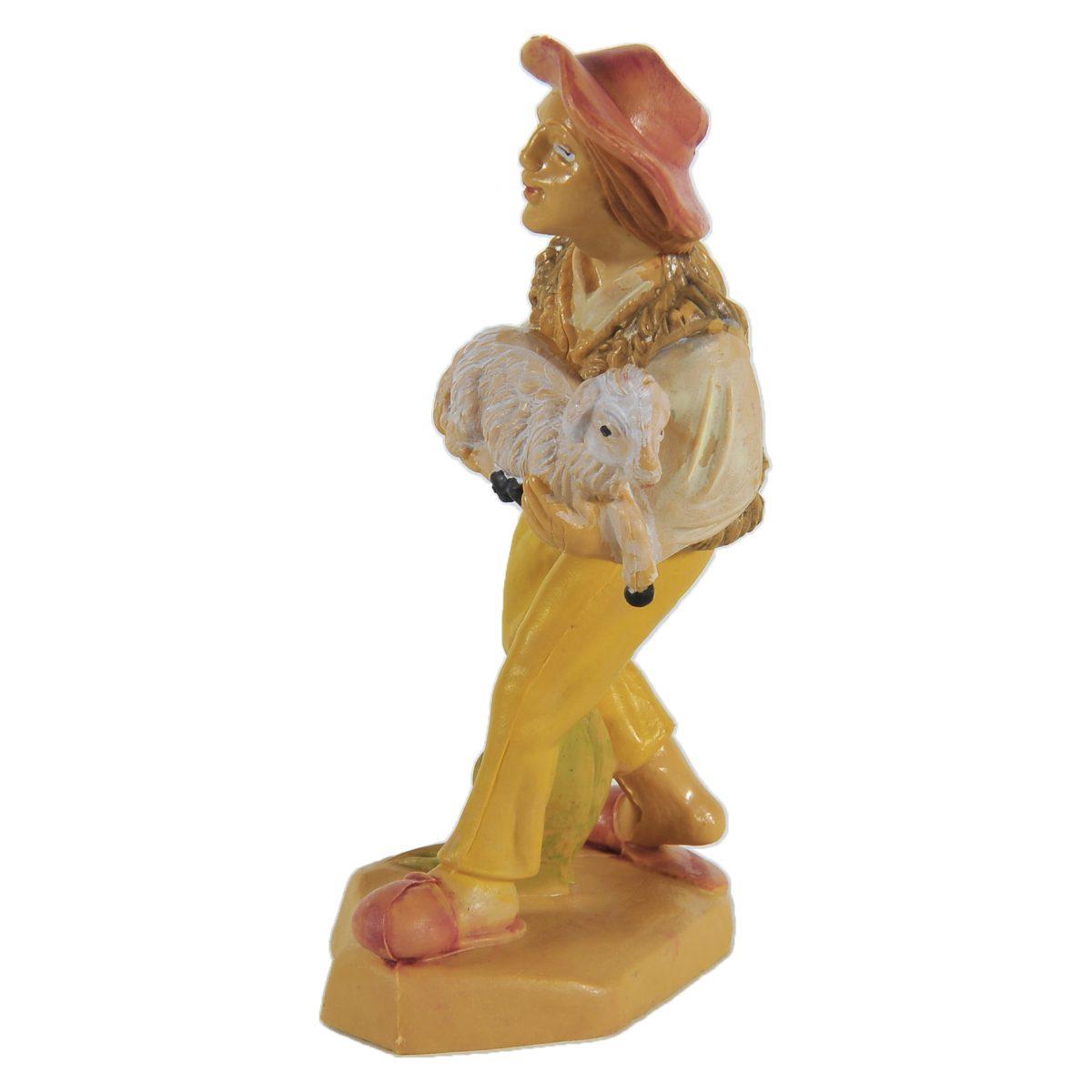 Statua cm.10 Pastore con Pecora | Rossi Rosa