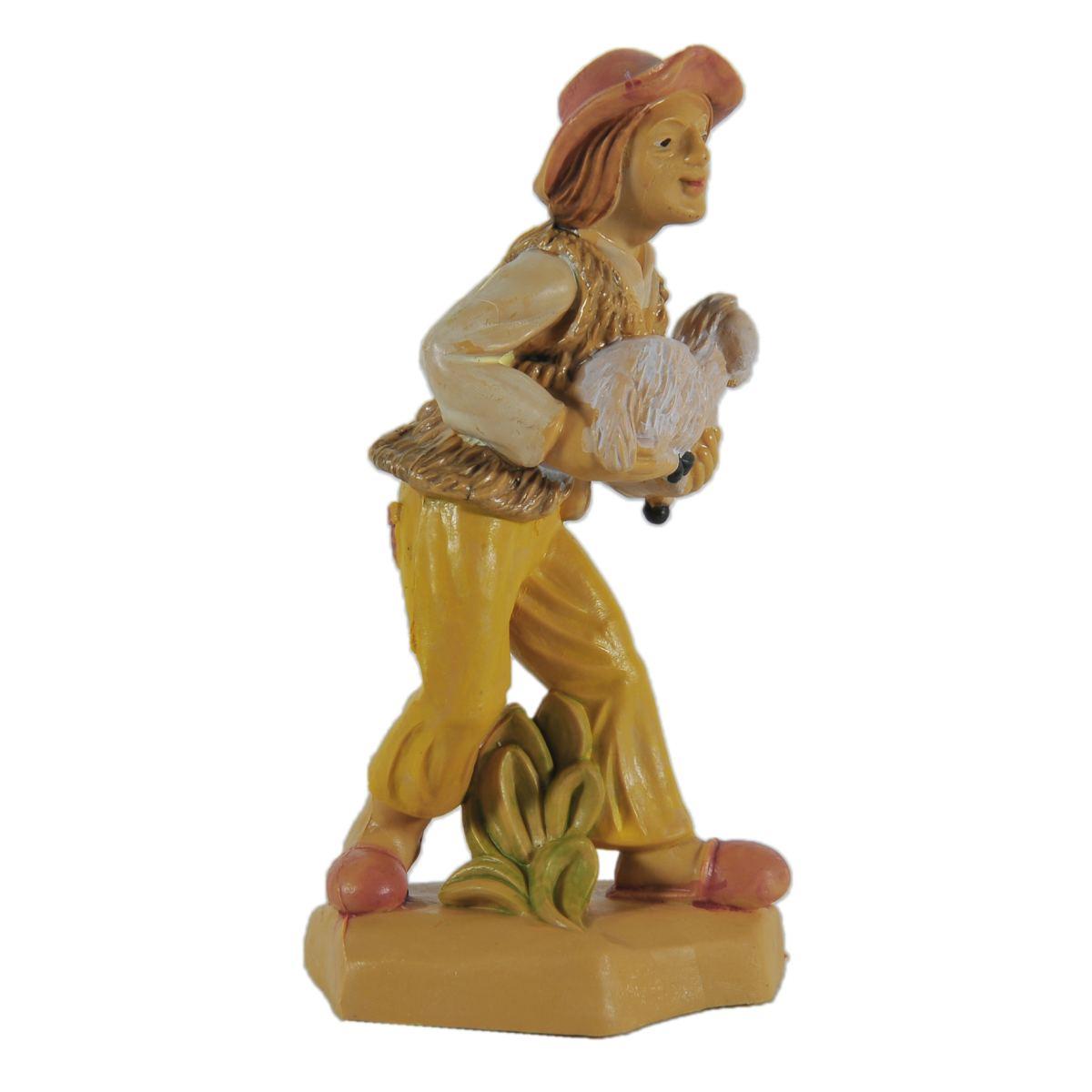 Statua cm.10 Pastore con Pecora | Rossi Rosa