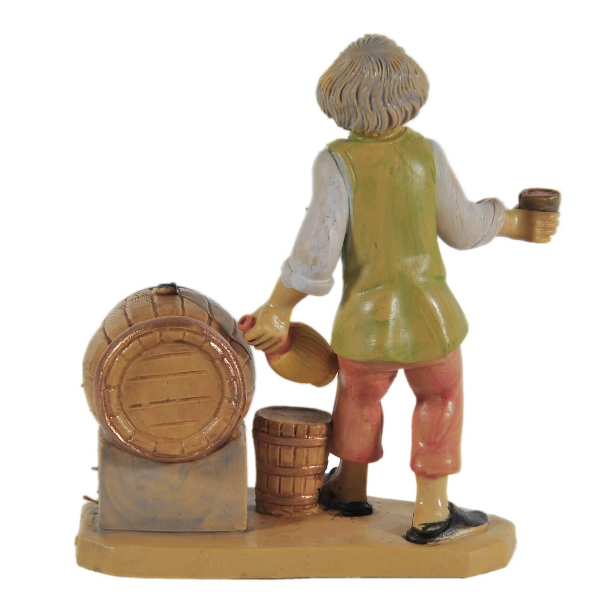 Statua cm.10 Oste con Botte | Rossi Rosa