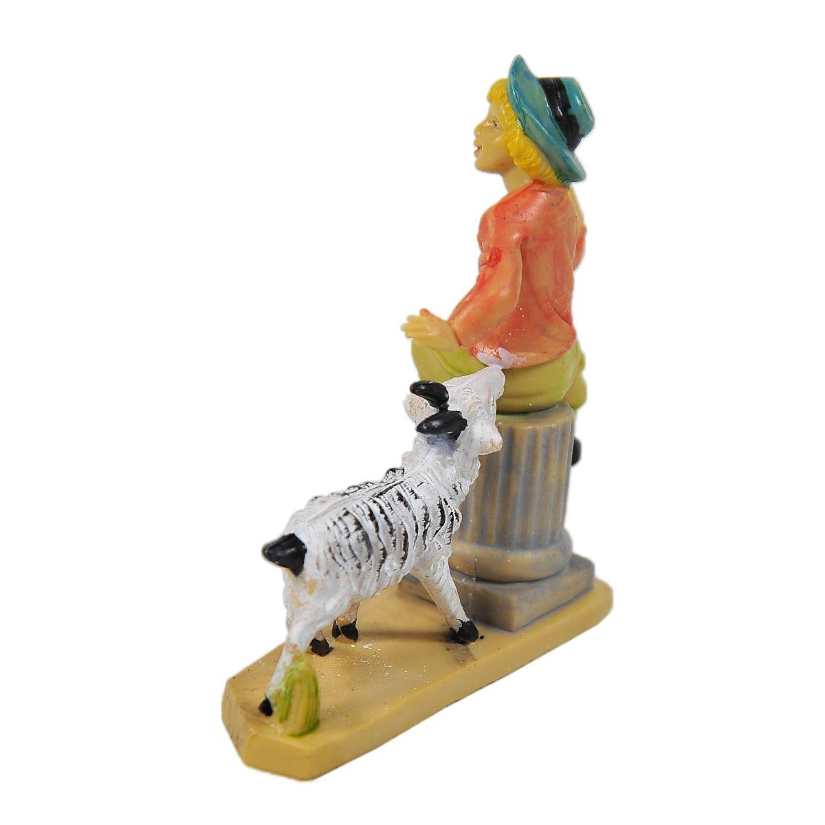 Statua cm.10 Ragazzo con Capretta | Rossi Rosa