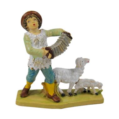 Statua cm.10 Uomo con Fisarmonica | Rossi Rosa