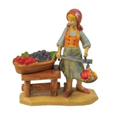 Statua cm.10 Fruttivendola | Rossi Rosa