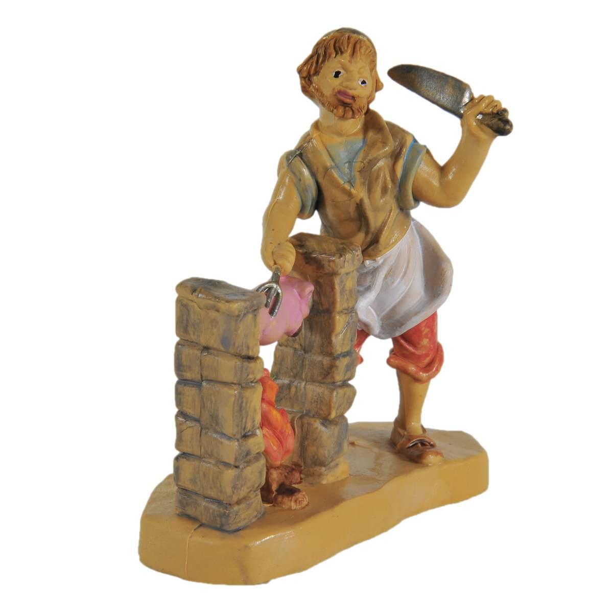 Statua cm.10 Macellaio | Rossi Rosa