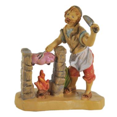 Statua cm.10 Macellaio | Rossi Rosa