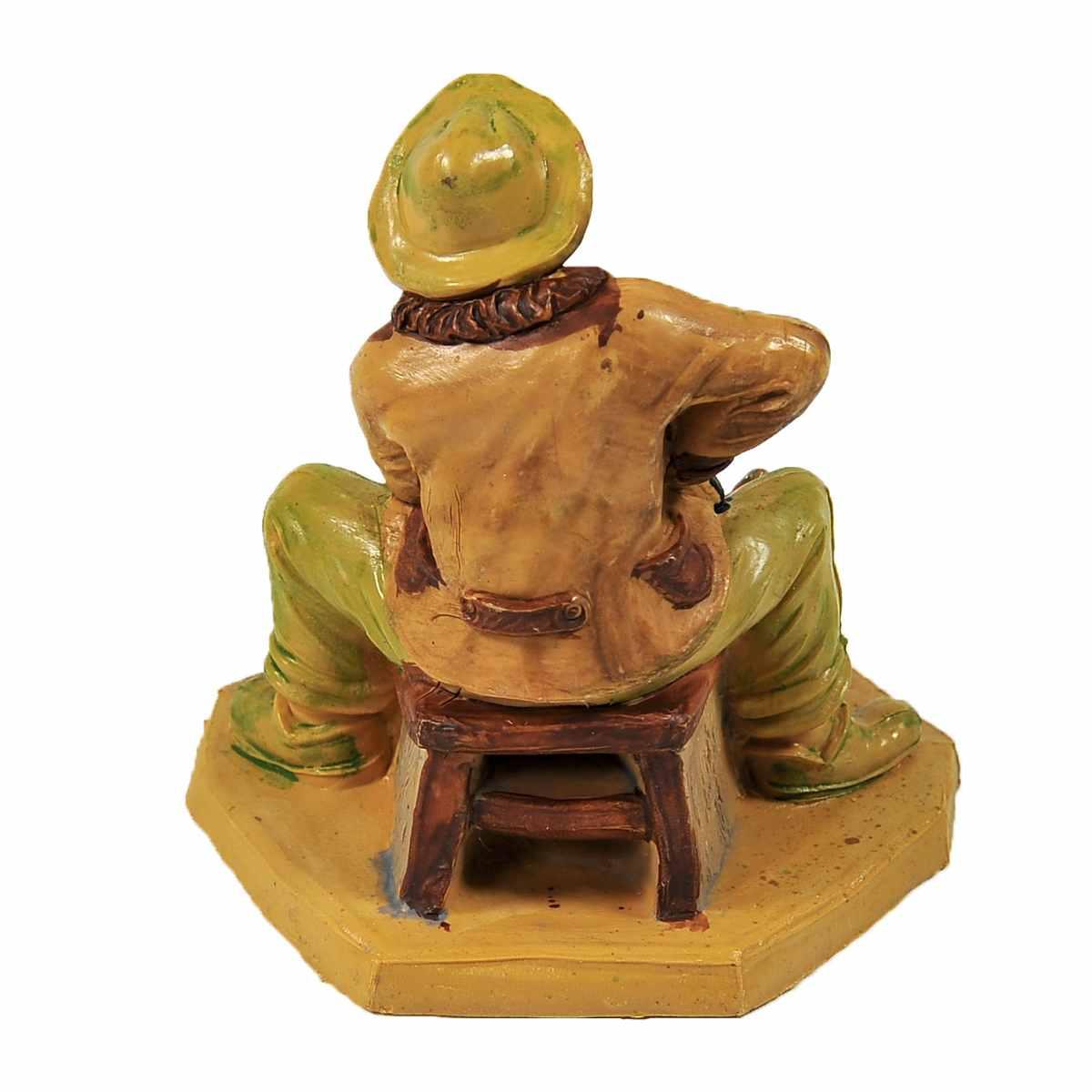 Statua cm.10 Uomo con Ombrello | Rossi Rosa