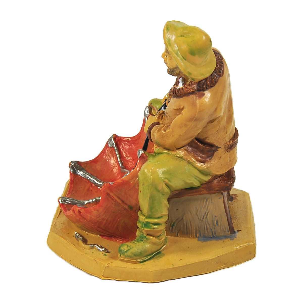 Statua cm.10 Uomo con Ombrello | Rossi Rosa