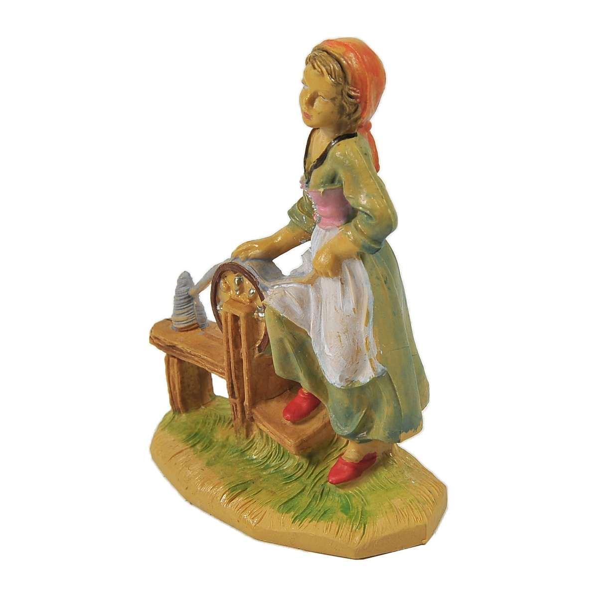 Statua cm.10 Donna Filatrice | Rossi Rosa