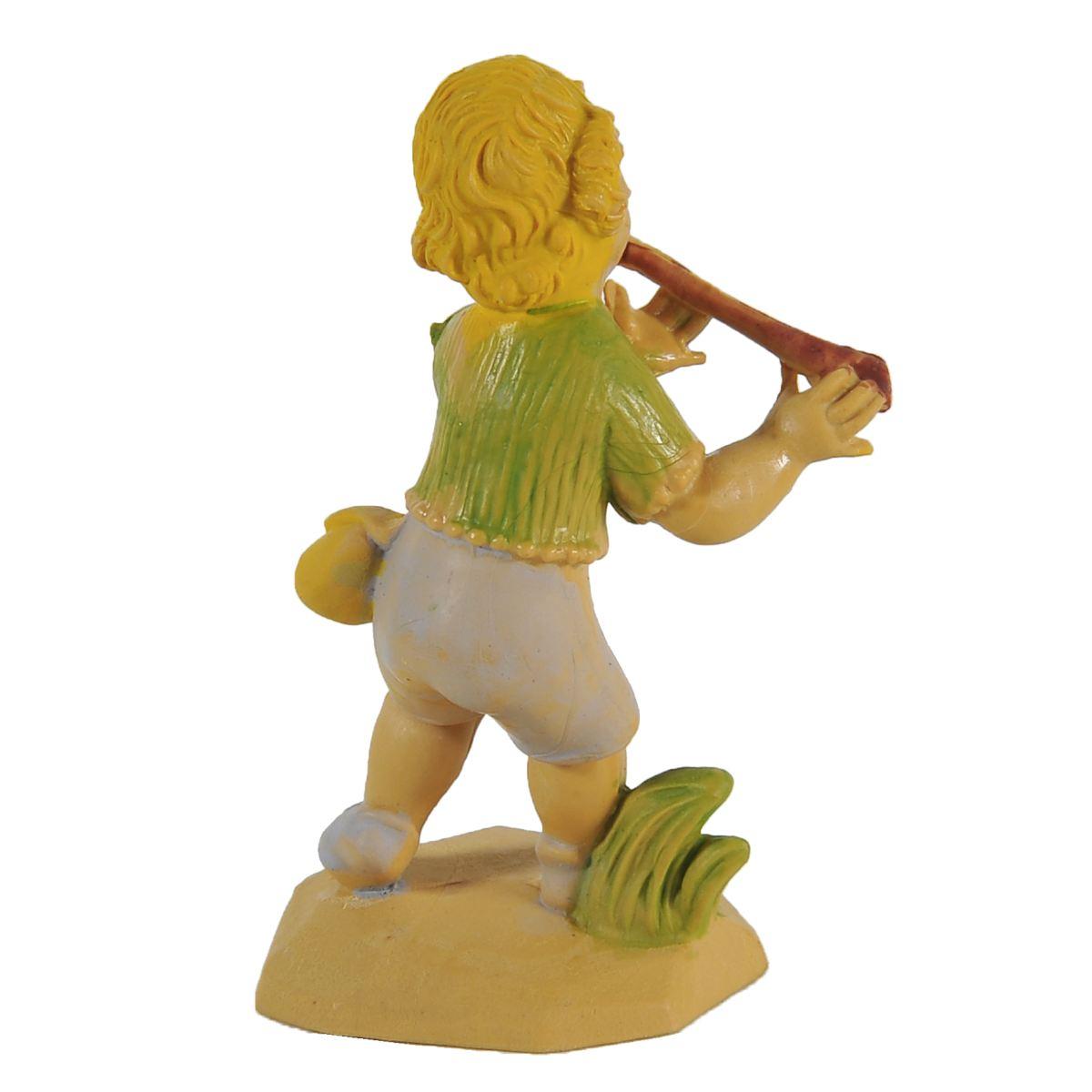 Statua cm.6 Pastorello con Flauto | Rossi Rosa