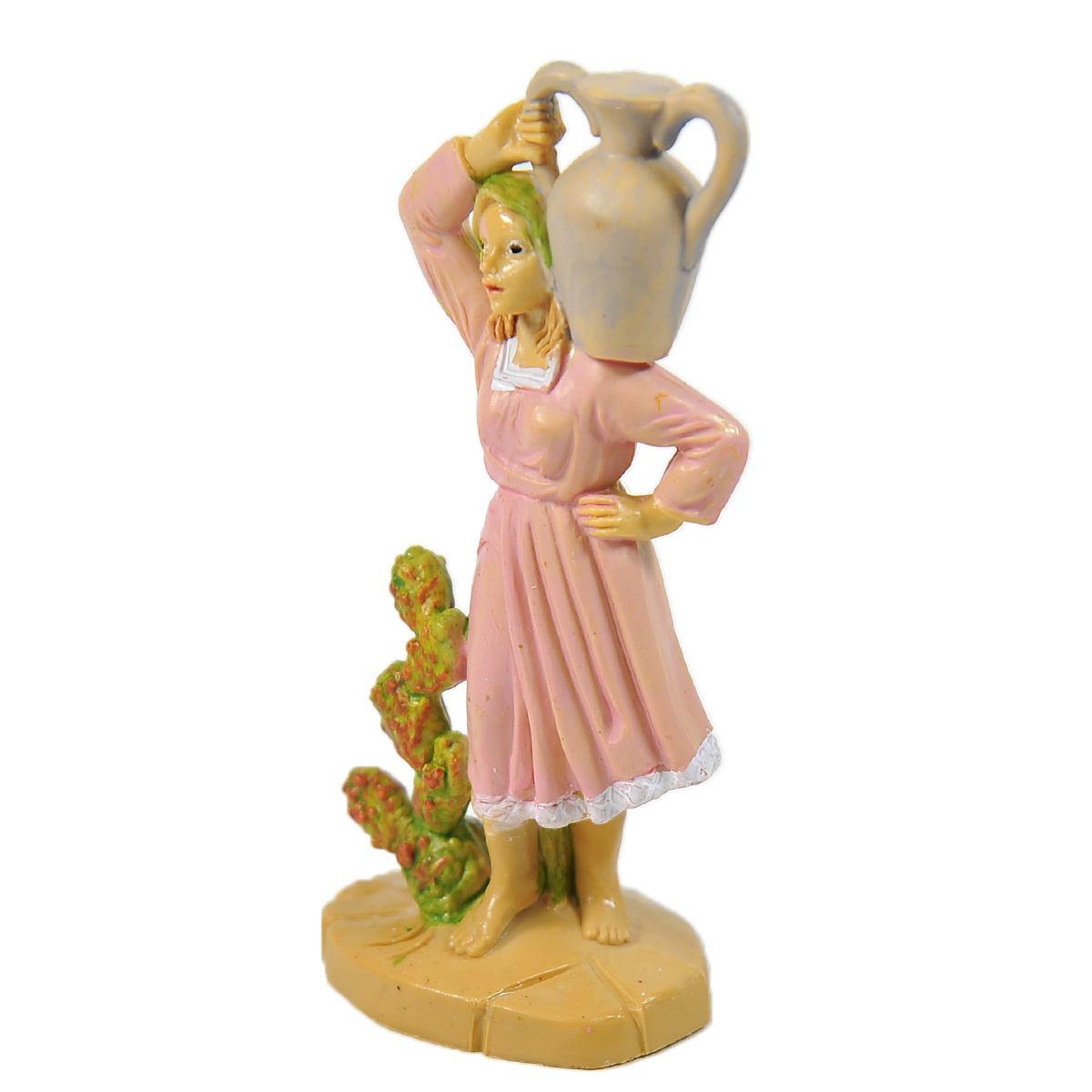 Statua cm.10 Donna con Anfora | Rossi Rosa