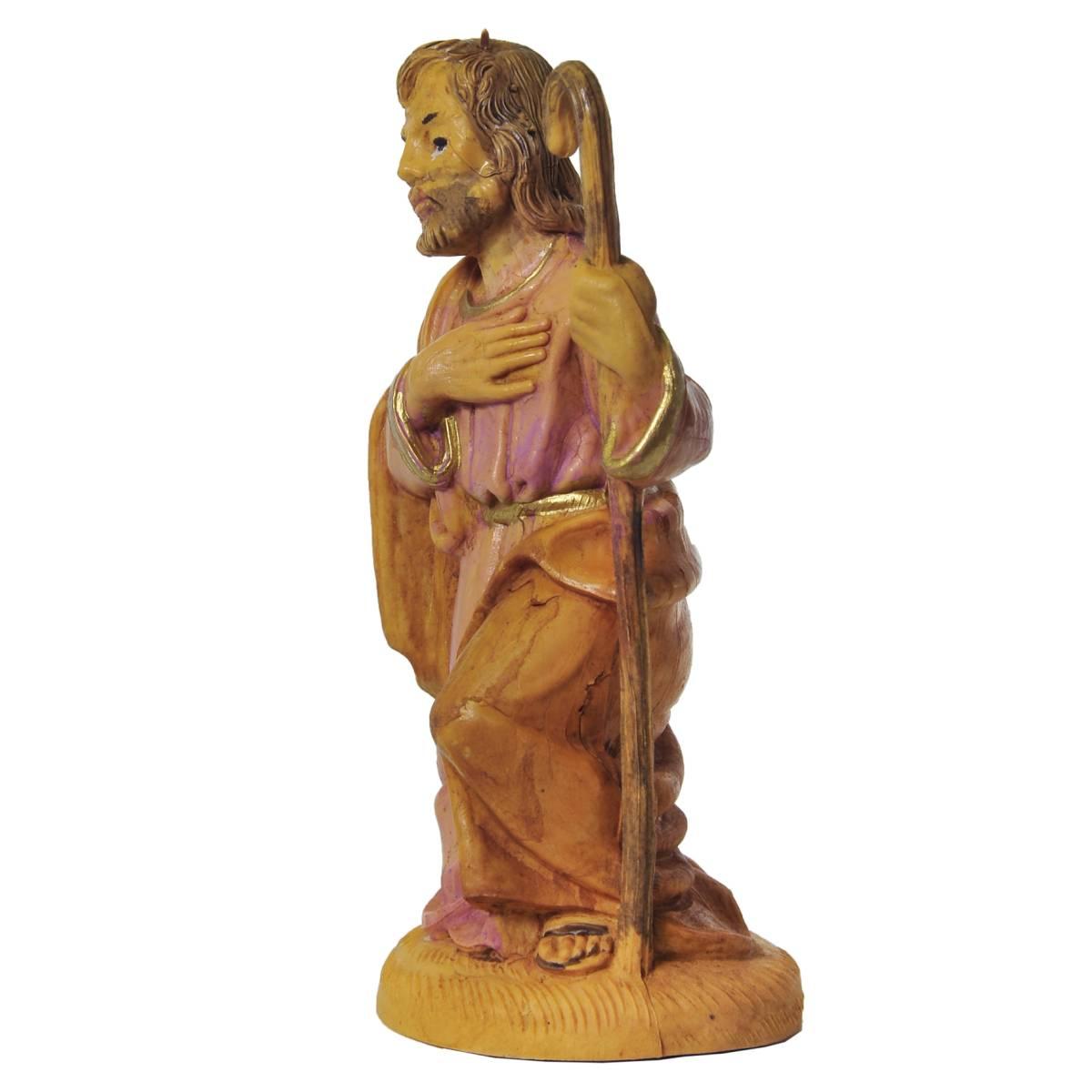 Statua cm.12 San Giuseppe in Ginocchio con Bastone cm.5x4xH10 | Rossi Rosa