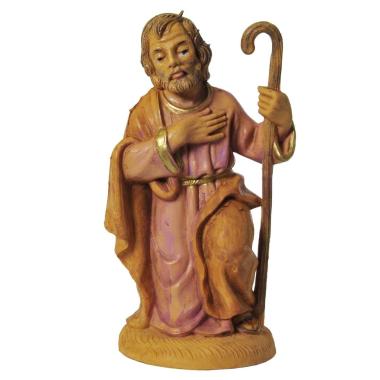 Statua cm.12 San Giuseppe in Ginocchio con Bastone cm.5x4xH10 | Rossi Rosa