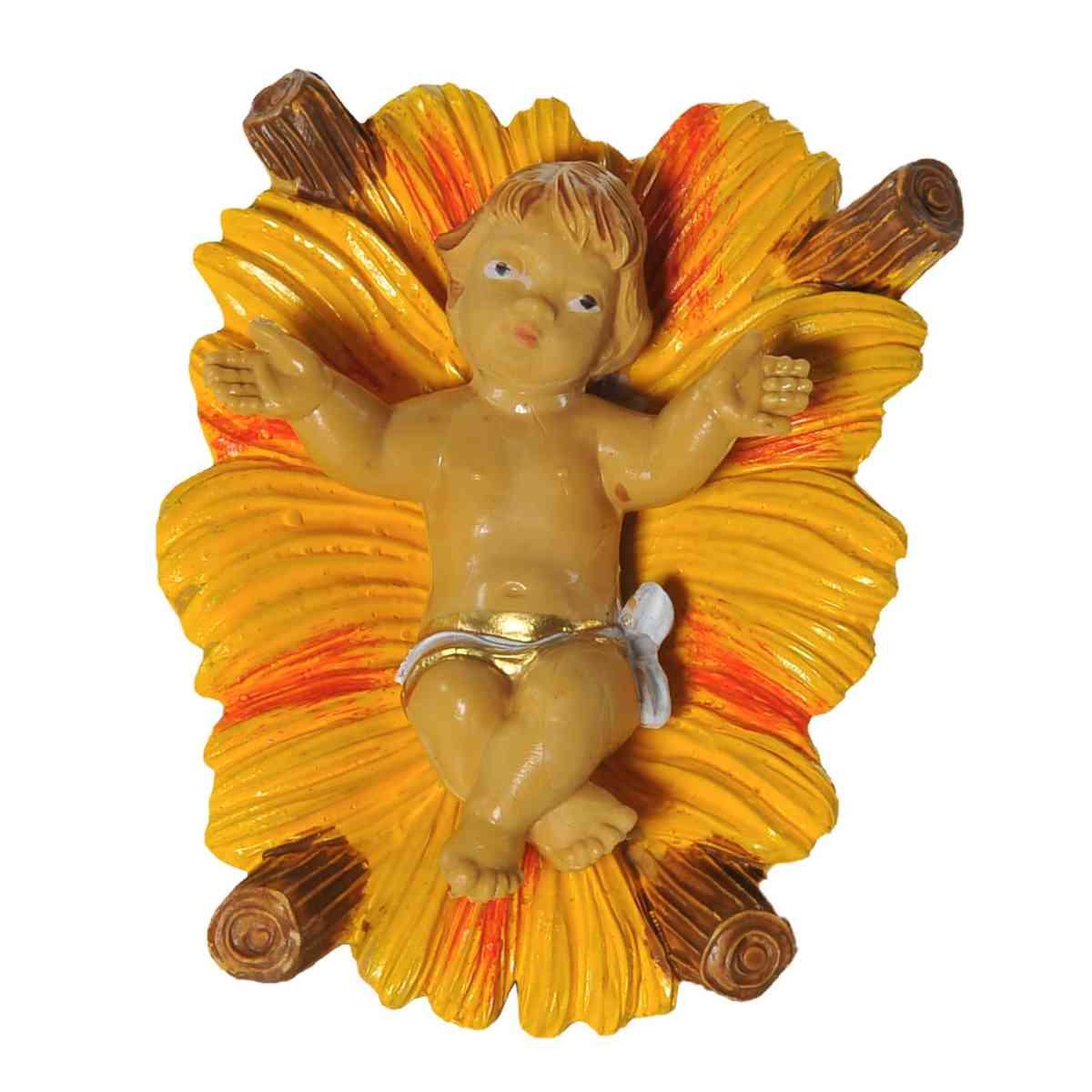 Statua cm.12 Ges Bambino con Culla cm.6,5x5xH2 | Rossi Rosa