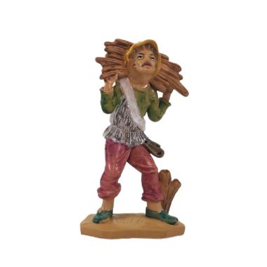 Statua cm.12 Uomo con Fascine Legna | Rossi Rosa