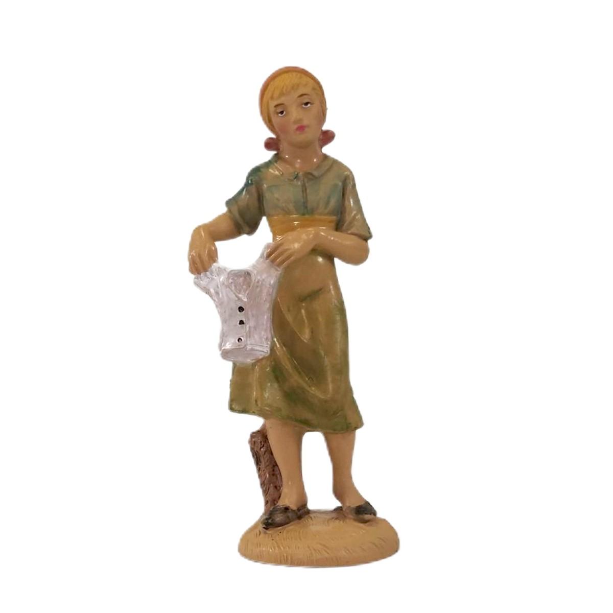 Statua cm.12 Pastorella con Panni | Rossi Rosa