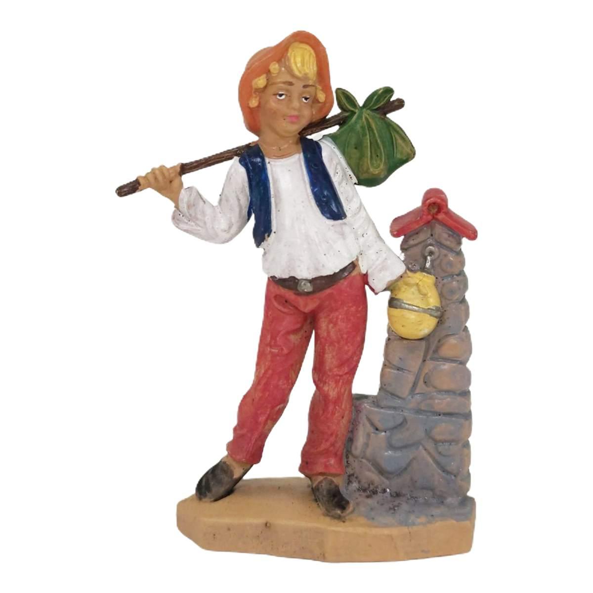 Statua cm.12 Pastorello alla Fontana | Rossi Rosa