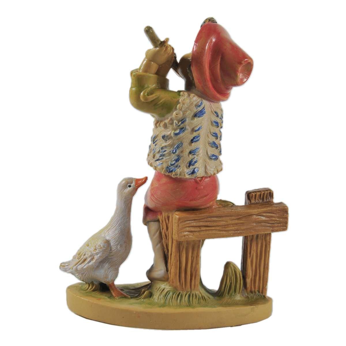 Statua cm.12 Pastorello con Flauto | Rossi Rosa