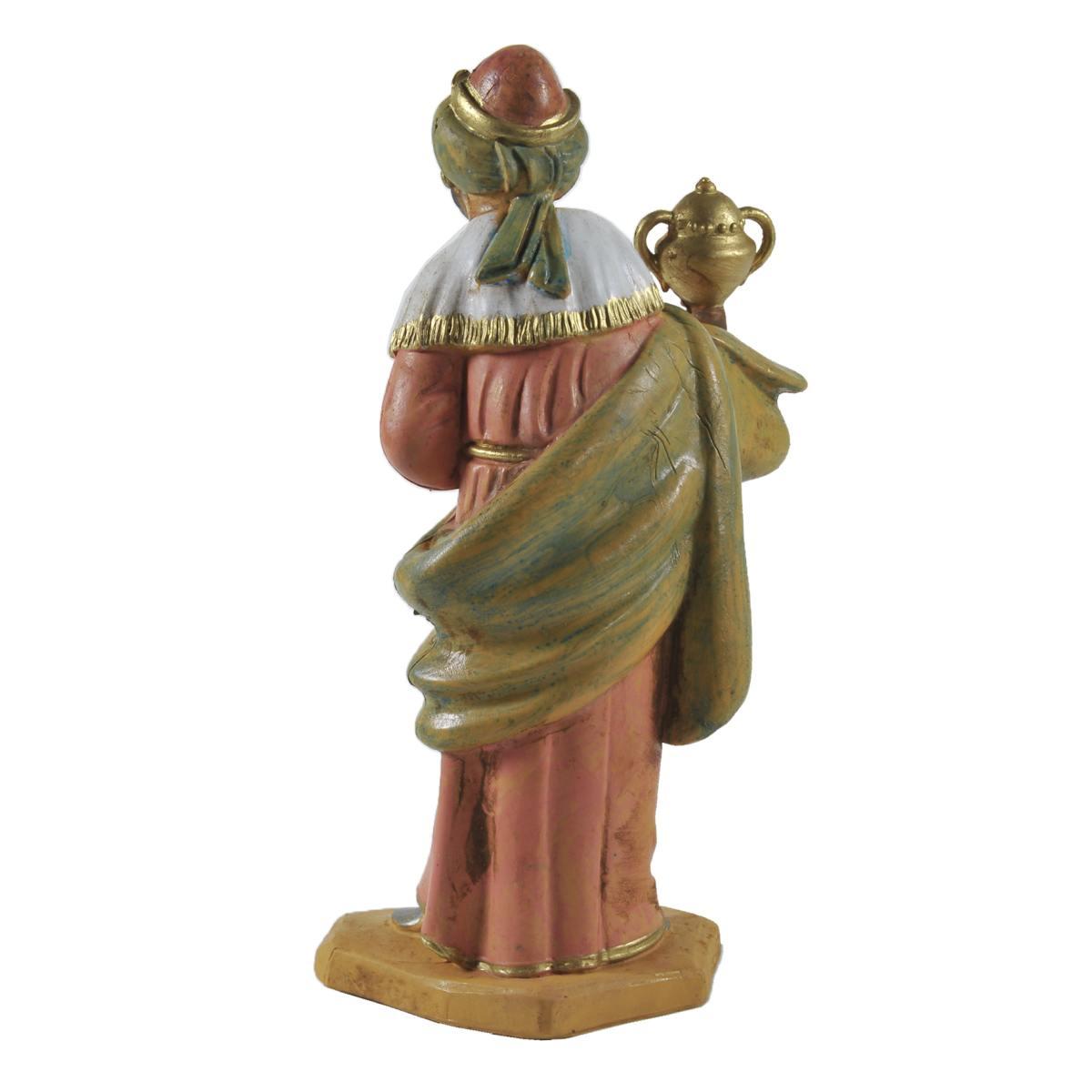 Statua Re Magi cm.8 Baldassarre in Ginocchio cm.8x3,5xH8 | Rossi Rosa