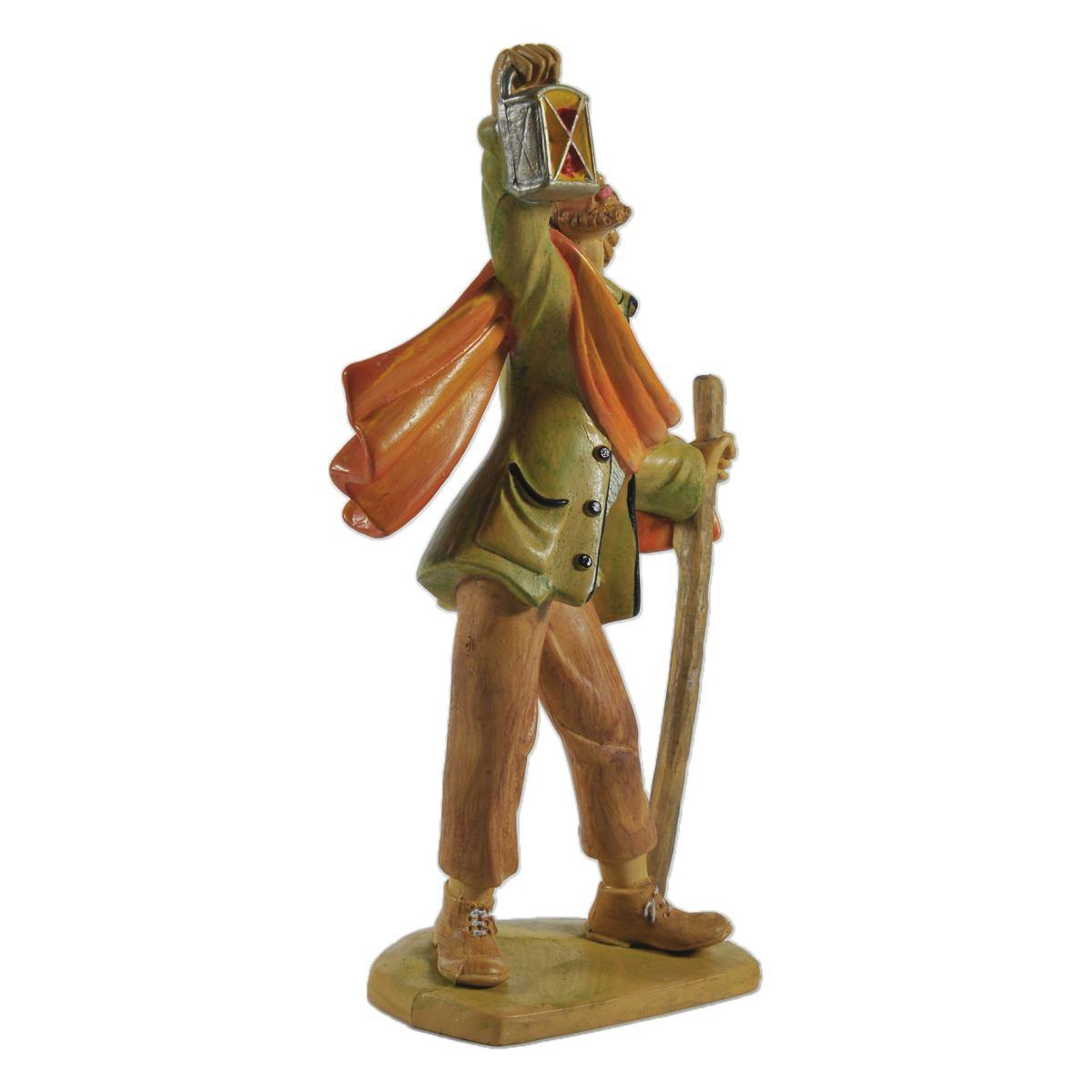 Statua cm.16 Uomo con Lanterna | Rossi Rosa