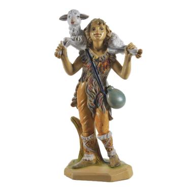 Statua cm.16 Uomo con Pecora in Spalla | Rossi Rosa