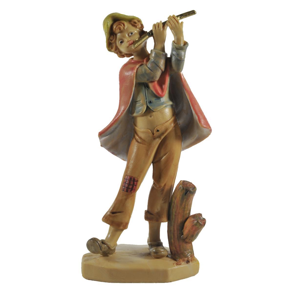 Statua cm.16 Uomo con Flauto | Rossi Rosa