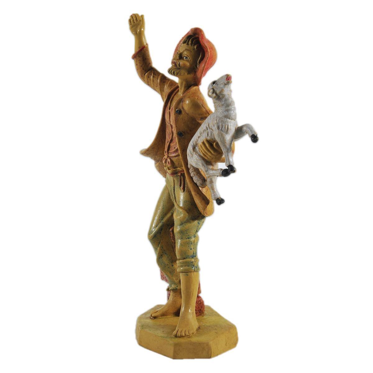 Statua cm.16 Pastore con Pecora | Rossi Rosa