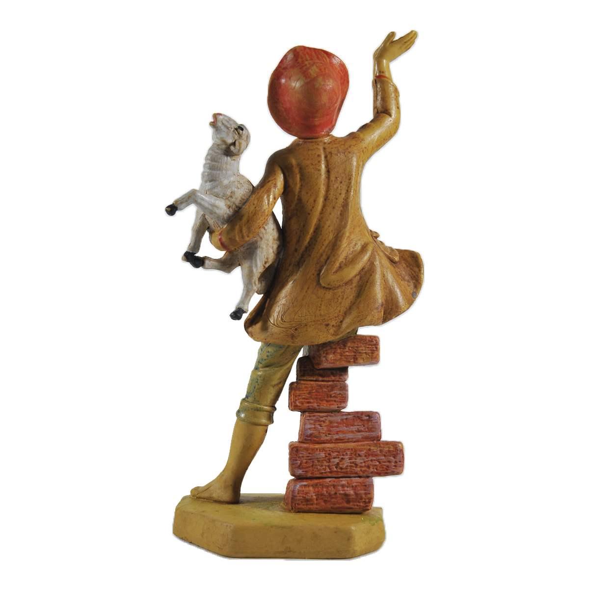 Statua cm.16 Pastore con Pecora | Rossi Rosa