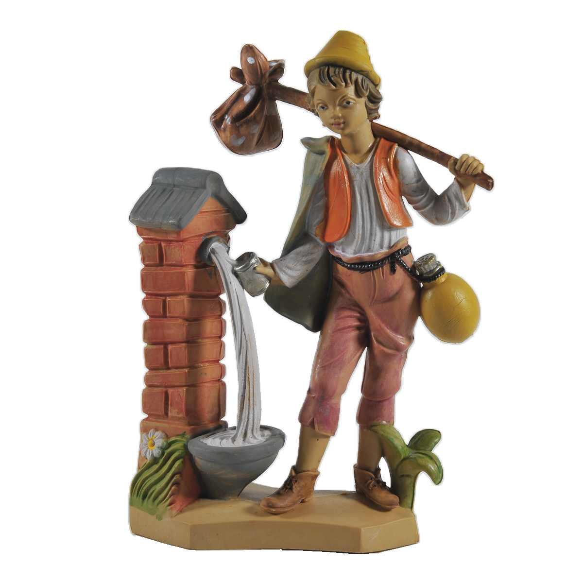 Statua cm.16 Uomo alla Fontana | Rossi Rosa