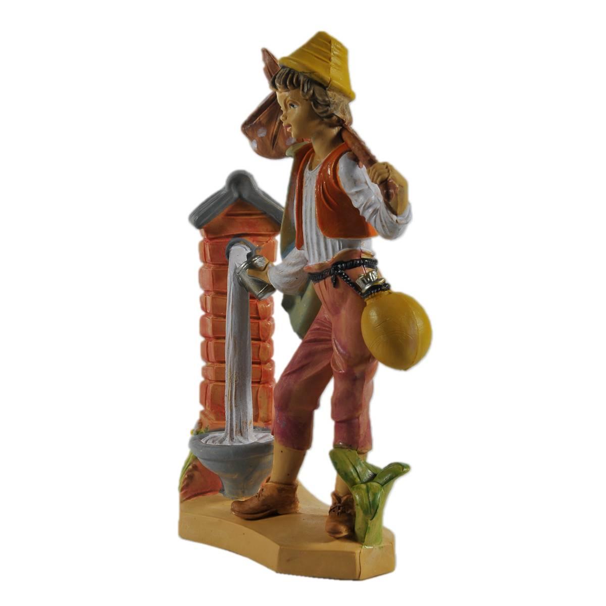 Statua cm.16 Uomo alla Fontana | Rossi Rosa