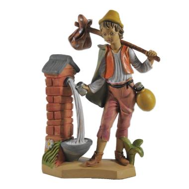 Statua cm.16 Uomo alla Fontana | Rossi Rosa