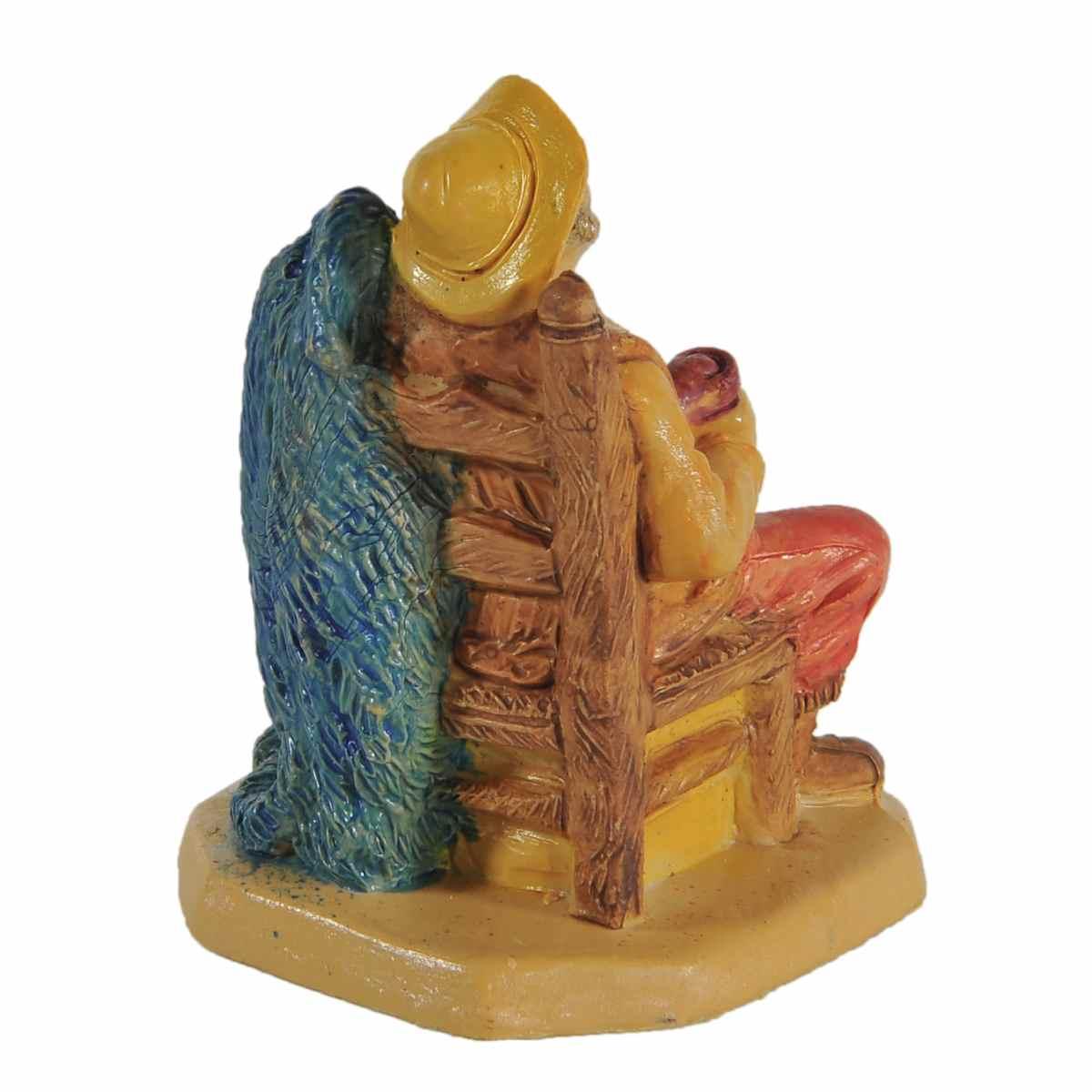 Statua cm.6 Uomo Bevitore Vino | Rossi Rosa