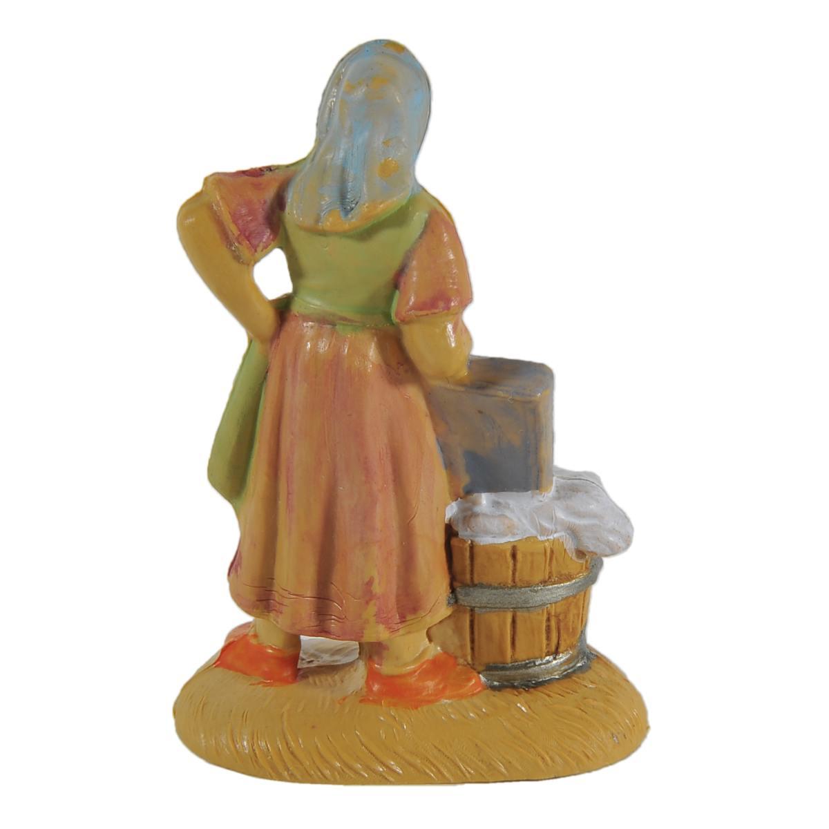 Statua cm.6 Pastorella che Lava i Panni | Rossi Rosa