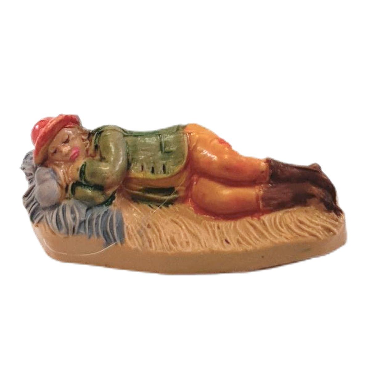 Statua cm.4 Pastore Dormiente | Rossi Rosa