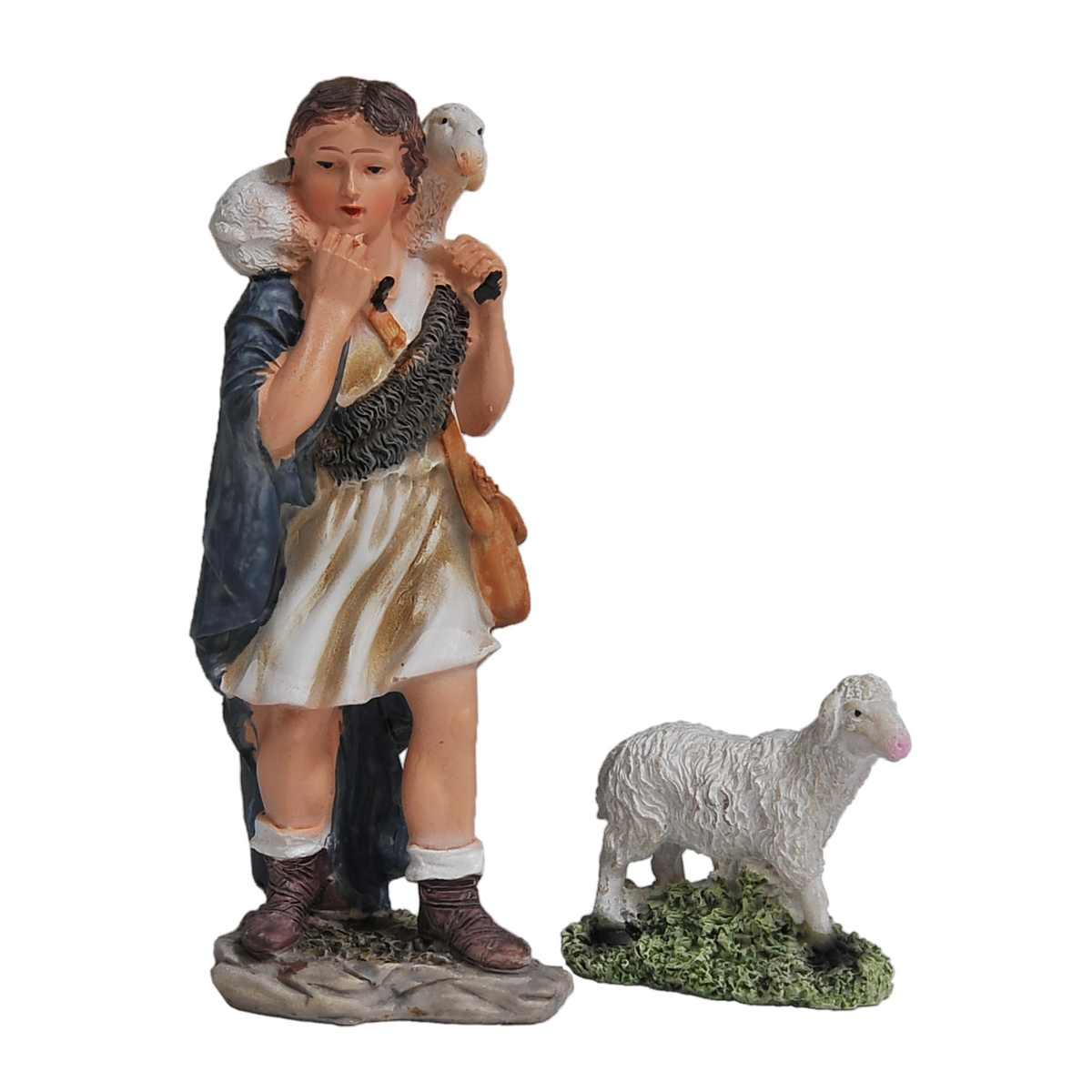 Statua Re Magi cm.12 con Pastore e Pecora Set da 5 Pz. | Rossi Rosa