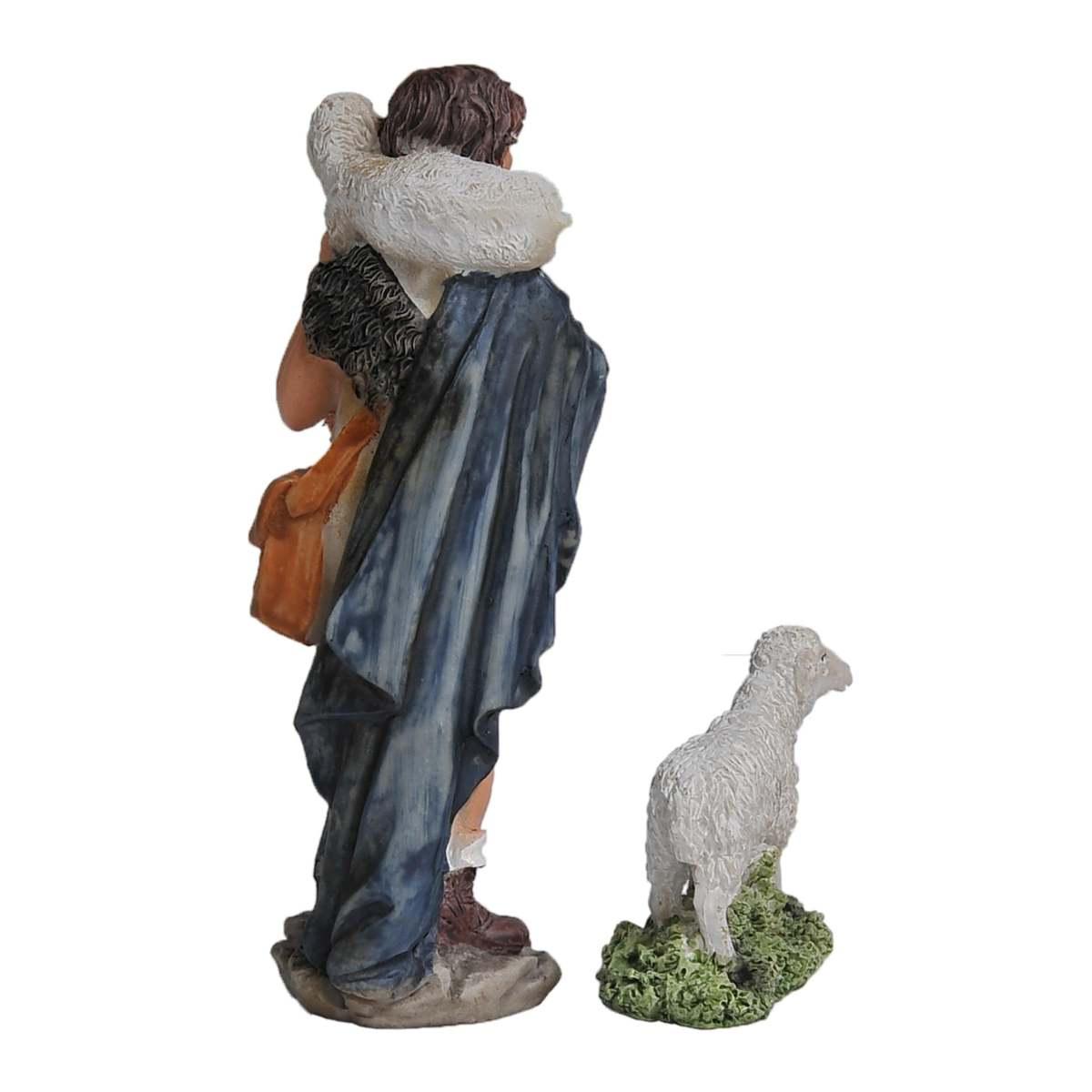 Statua Re Magi cm.12 con Pastore e Pecora Set da 5 Pz. | Rossi Rosa