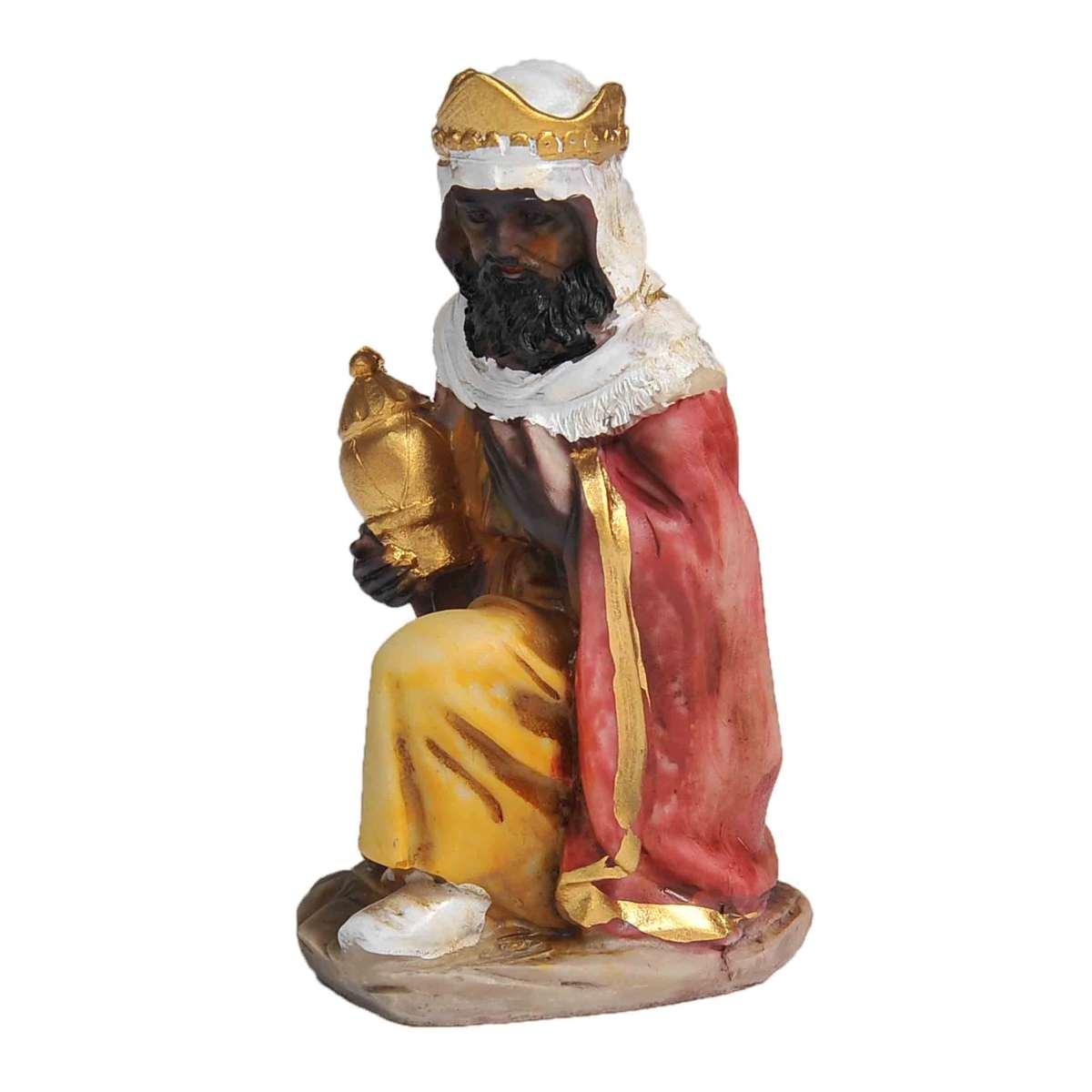 Statua Re Magi cm.12 con Pastore e Pecora Set da 5 Pz. | Rossi Rosa