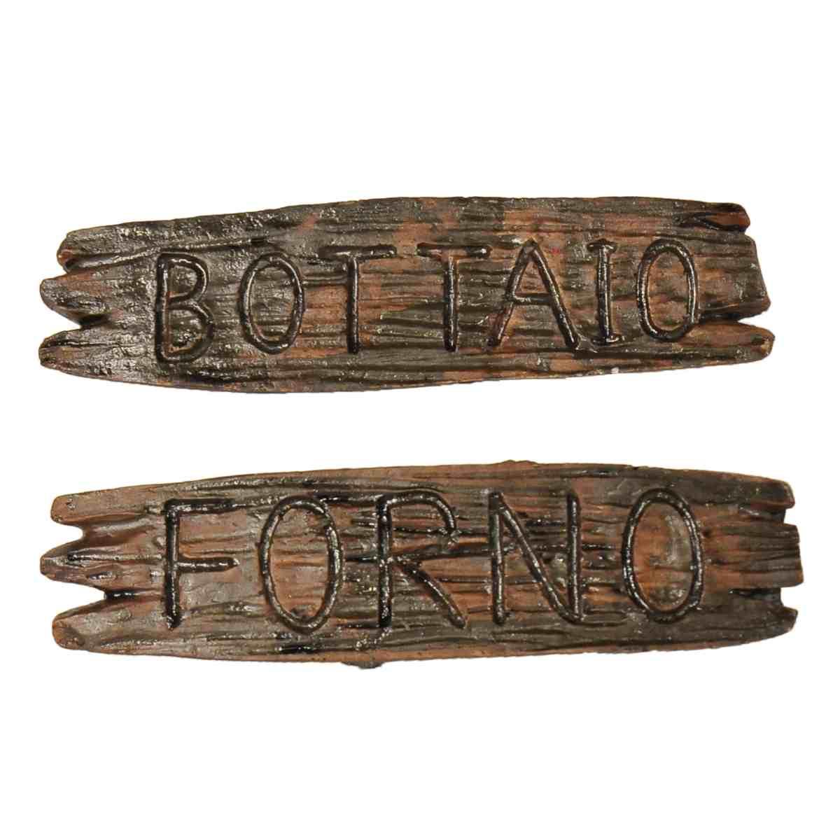 Insegne Bottega Mestieri Forno/Bottaio cm.10x2,5 Set pz.2 | Rossi Rosa