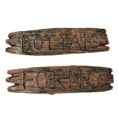 Insegne Bottega Mestieri Forno/Bottaio cm.10x2,5 Set pz.2 | Rossi Rosa