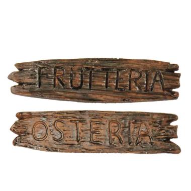Insegne Bottega Mestieri Osteria/Frutteria cm.10x2,5 Set pz.2 | Rossi Rosa