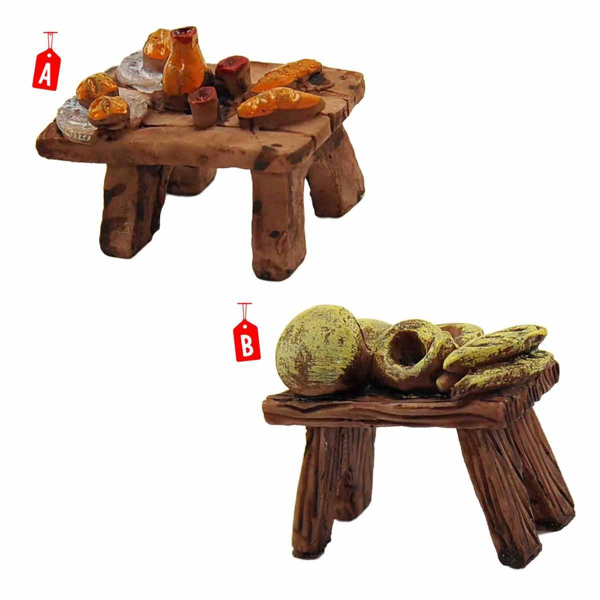 Tavolo con Alimenti Assortiti in cm.5x3xH4 2 Modelli | Rossi Rosa