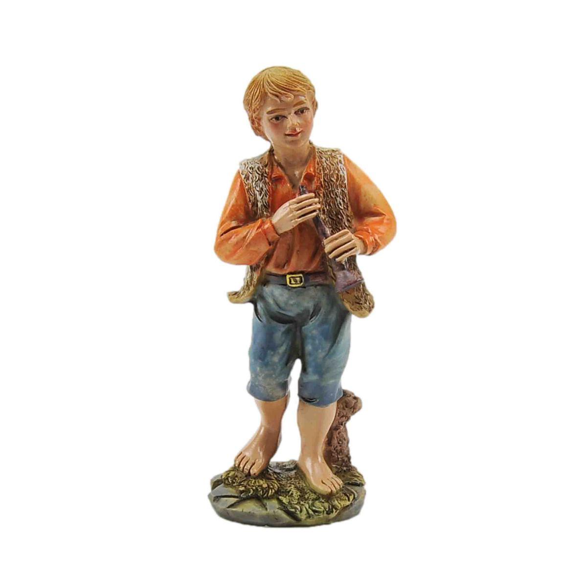 Statua cm.15 Pastore Che Suona il Corno | Rossi Rosa