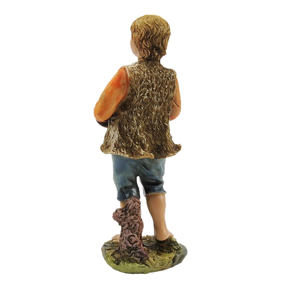 Statua cm.15 Pastore Che Suona il Corno | Rossi Rosa