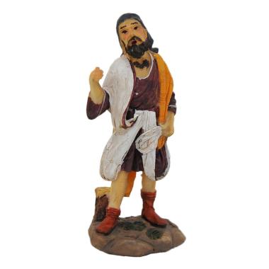 Statua cm.15 Pastore con Coperte Tracolla | Rossi Rosa