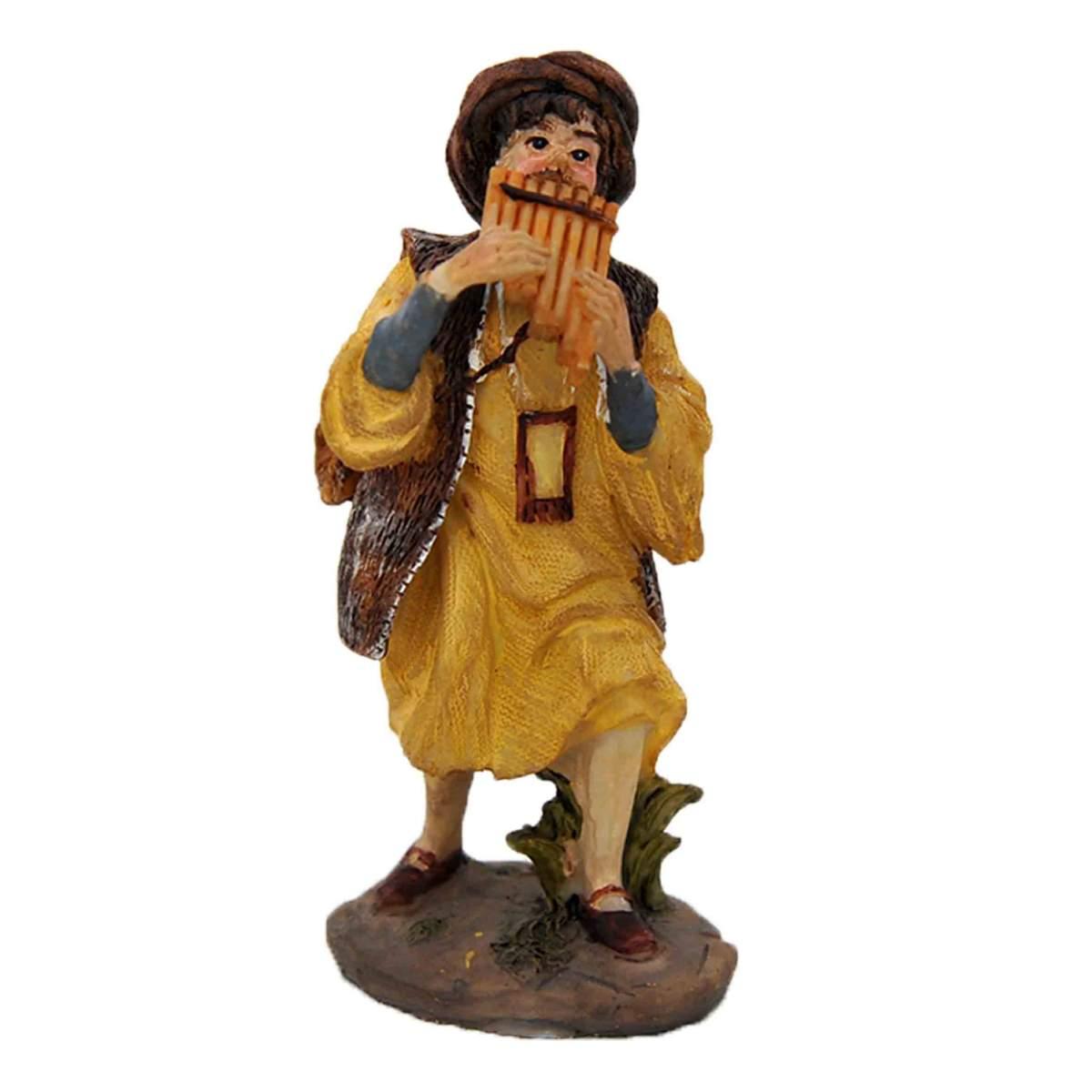 Statua cm.12 Suonatore di Flauto a Canne | Rossi Rosa