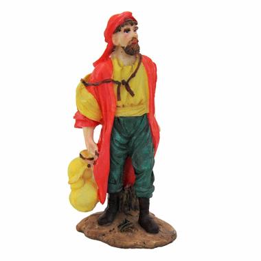 Statua cm.15 Uomo con Caciocavallo | Rossi Rosa