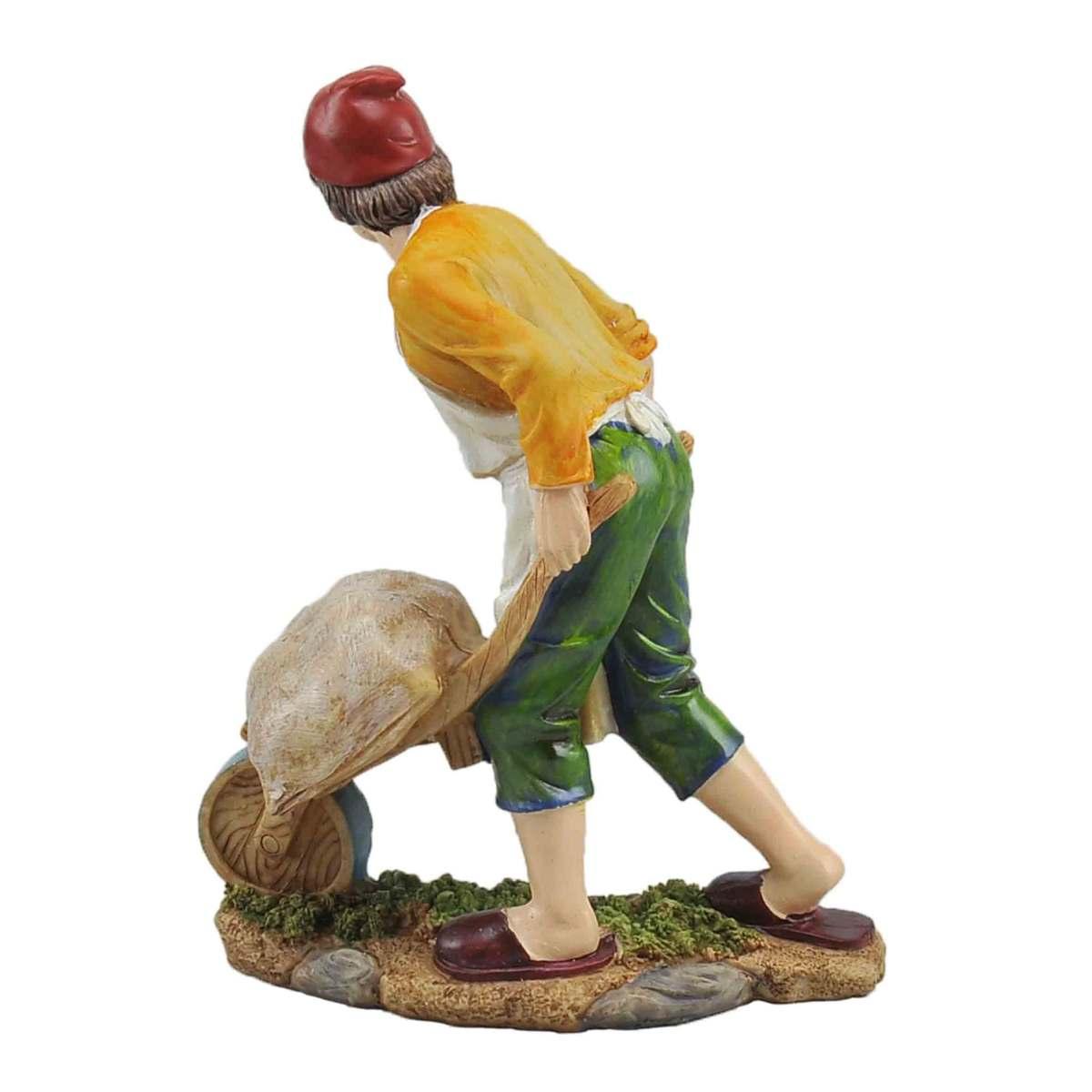 Statua cm.30 Fornaio con Cariola | Rossi Rosa